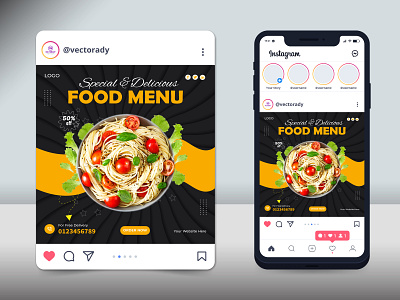 Delicious Food Social Media Post Design corporate creative design food graphic design illustration media modern social