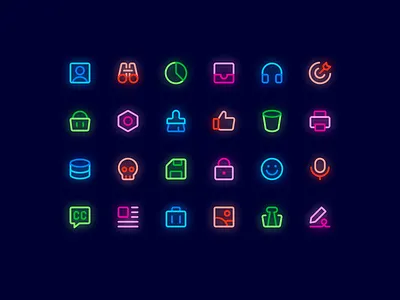 NEON ICONS - New Library Style by Streamline branding design flat icons illustration illustrator logo minimal modern neon streamline trendy ui vector web