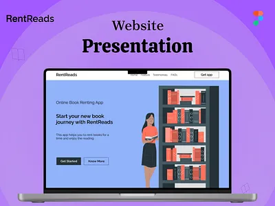 Website Presentation: Rent Reads books figma rental ui ux web design website