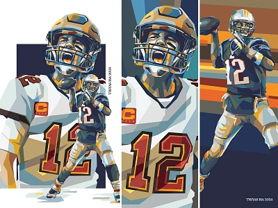 Tom Brady ball colorful design fanart football illustration inspirational legendary player portrait sport sport player sport poster sports vector vectorart