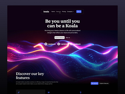 Hero Section · Koala UI clean design figma gradient hero hero section koala landing landing page minimal ui ui design wallpaper