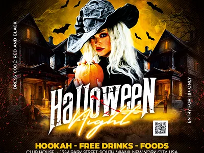 Halloween Flyer club club flyer flyer flyer design flyer template ghost party halloween halloween 2024 halloween costume halloween decor halloween dinner halloween night halloween party halloween week halloween2024 holiday instagram scary night spooky month ui