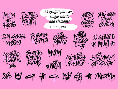 Graffiti set about moms 90s calligraphy cool graffiti graphic design grunge handlettering illustration leakimg lettering mom mother mothers day mum print rap swag tagging urban