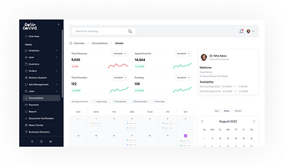 Consultation Section calender consultation dashboard e commerce grid ui