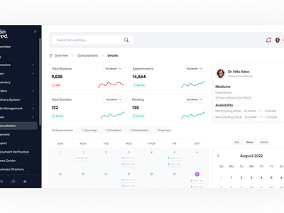 Consultation Section calender consultation dashboard e commerce grid ui