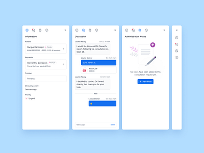 Healthcare App - Side Panel collapsible healthcare information architecture side panel ui