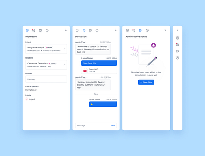 Healthcare App - Side Panel collapsible healthcare information architecture side panel ui