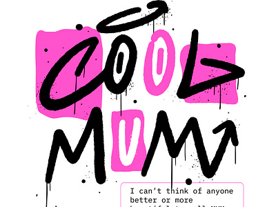 Graffiti mum card calligraphy card design graffiti greeting illustration lettering mom mothers dat mum pink poster print punk quote