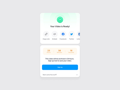 Share & Signup Widgets app check complete countdown design done download ios login modal product register saas signup signuplogin success timer ui ux widget