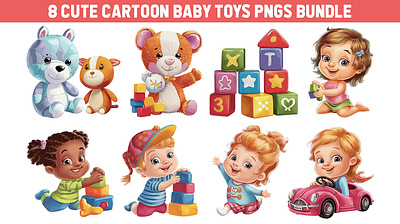 Cute cartoon toys and kids Designs PNG Bundles cartoon