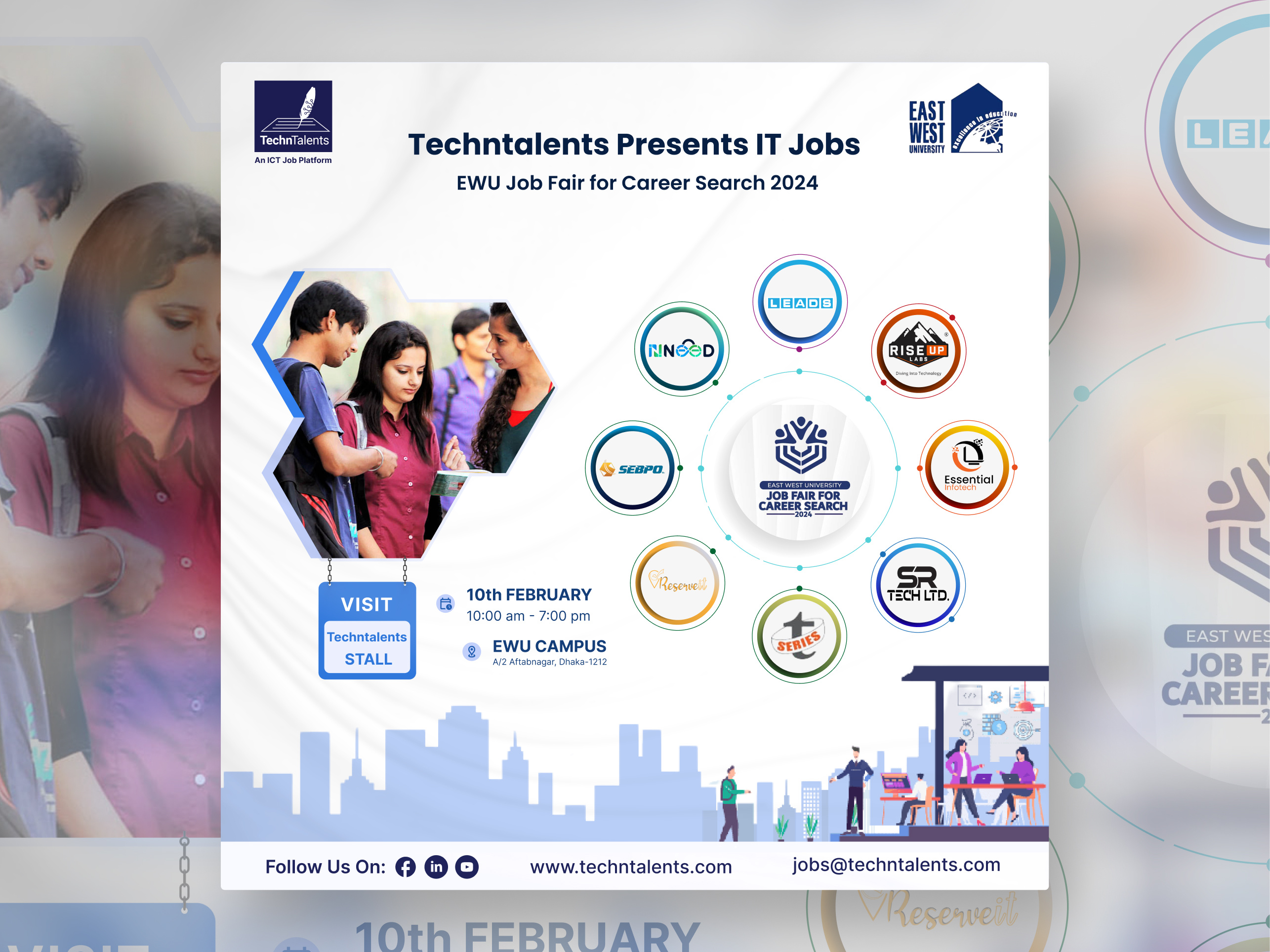 Job fair social media design banner brand design branding creative logo design graphic design hiring design hiring poster illustration job job fair design job fair social media design job poster logo minimal design typography vector