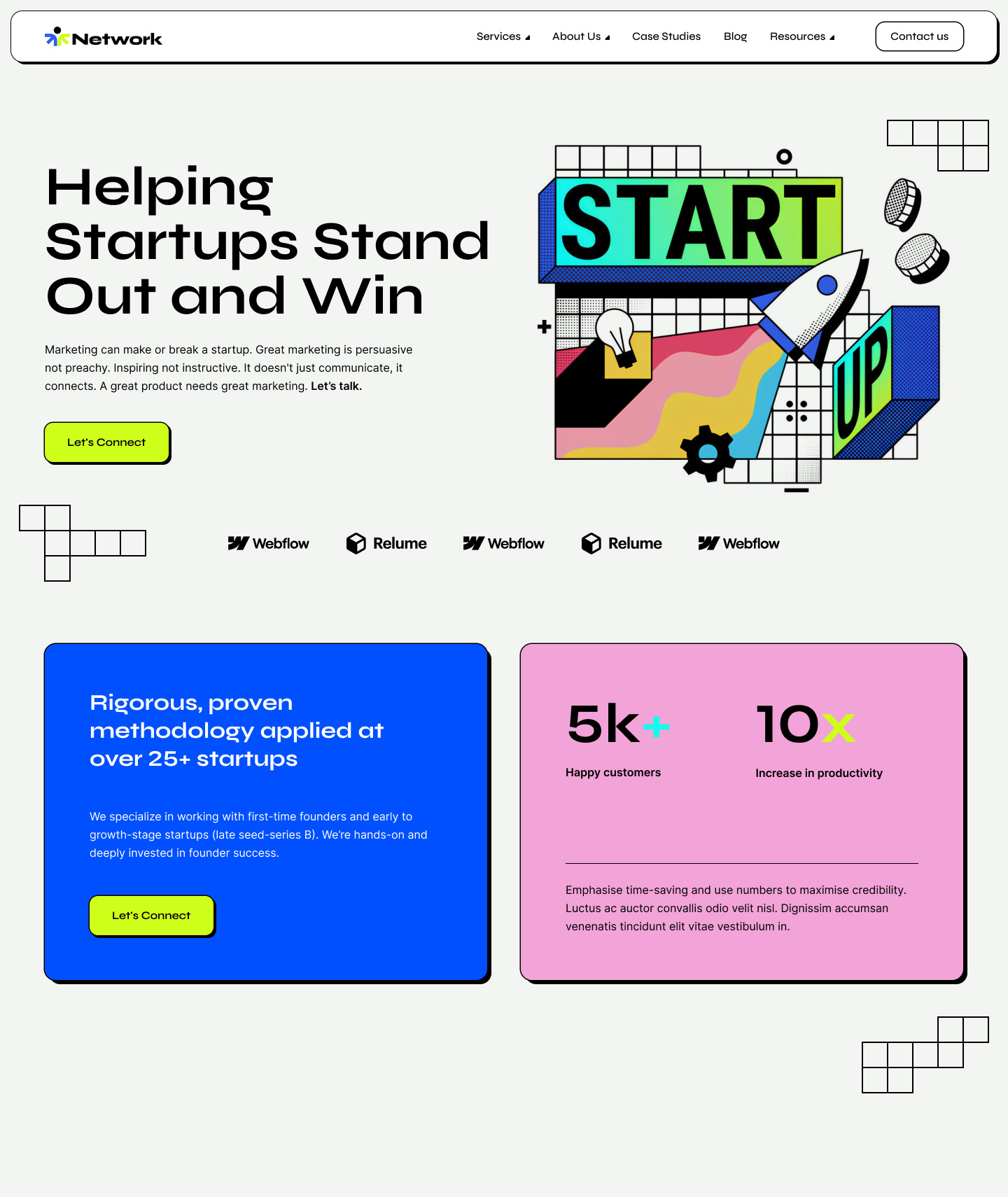 Network - Website Design 2024 brutalism design marketing neo brutalism trend ui ui ux web design web site