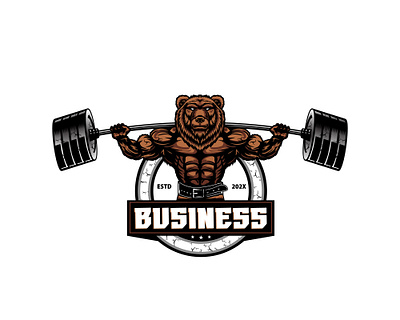 Bear bodybuilder logo Gym animal bear bearlogo bodybuilder fitness graphic design gym logo vector vectordesign