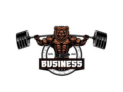 Bear bodybuilder logo Gym animal bear bearlogo bodybuilder fitness graphic design gym logo vector vectordesign