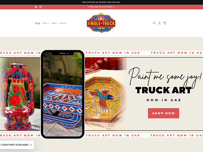 Ecommerce Website Design for South Asian Truck Art branding ui website design