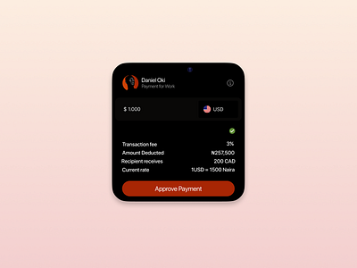 International Payment Card Dark mode design ui