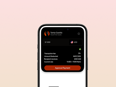 International Payment Card Mobile design ui