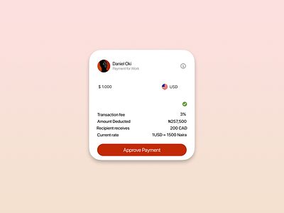 International Payment Card Light mode design ui