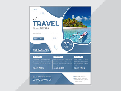 Travel Flyer Design advertise advertising brand identity branding business design flyer flyer design graphic design holiday leaflet marketing print promotion template tour tourism travel travel flyer vacation