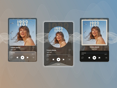 Music player - UI design 1989 blue design digital art minimalistic mobile modern music player taylor swift ui visual