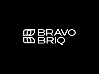 BravoBriq b brand branding briquettes combustible fuel green leaf logo logotype minimal nature typography wood