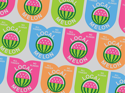 Local Melon Bike Reflector badge bike community cycle local melon sticker tulip watermelon