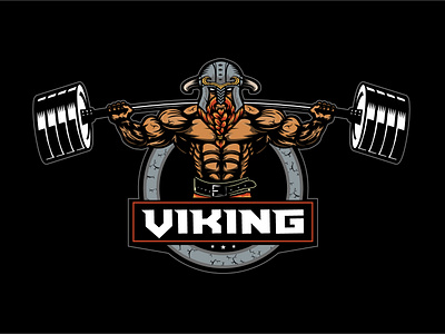 Viking gym fitness logo vector bodybuilder fitnes fitness gym logo powerlifting thor vector viking vikings