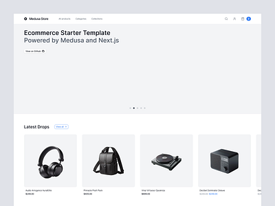 Medusa Ecommerce Starter Template Redesign design e commerce front end medusa medusa js redesign shop template ui