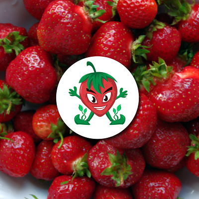 Strawberry logo fruit fruitlogo fruitvector logo logodesign logoground strawberry strawberrylogo vector