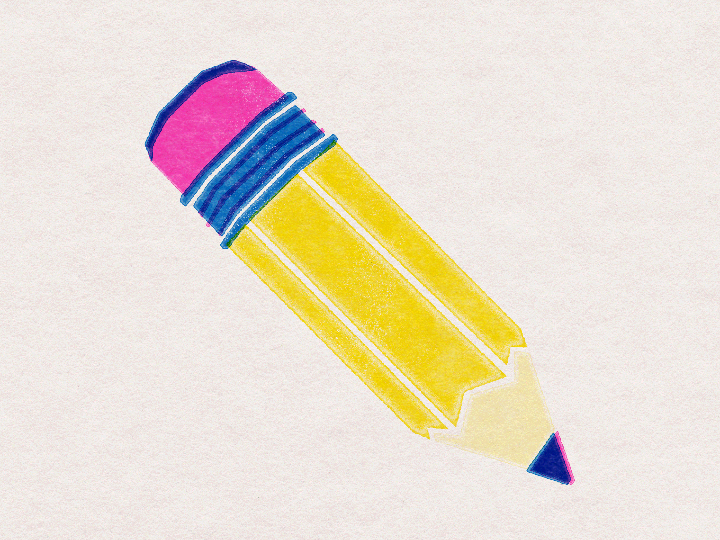 illo-moji: pencil ✏️ cmyk design emoji fun illustration illustrator ink inky pencil pencil emoji print riso simple texture