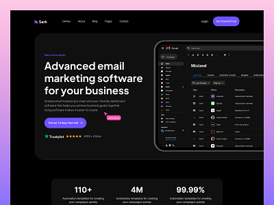 SaaS Landing Page dark website design figma design modern saas landing page oripio pixelnaiem product design saas landing page design saas website design ui design web design website design