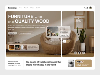 LuxDesign Furniture Store clean ecommerce figma furniture furniturestore modern store ui ux website website design