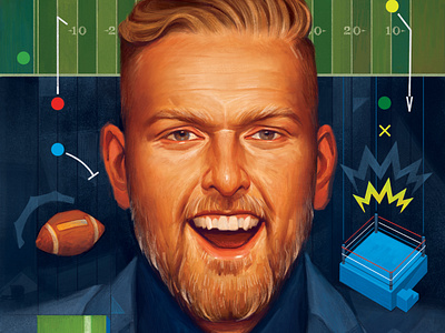 Illustration of Pat McAfee for The New Yorker art artwork editorial illustration portrait