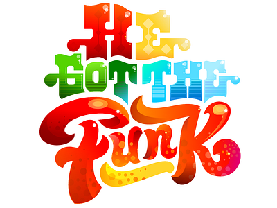 He Got The Funk Logotype 3d design filip fun funk illustration komorowski letters logotype magic music typography vector vibrant vivid