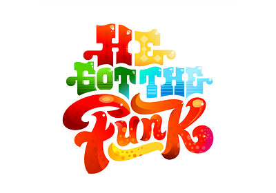 He Got The Funk Logotype 3d design filip fun funk illustration komorowski letters logotype magic music typography vector vibrant vivid