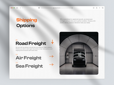 Logistics Company - Shipping Section design figma framer landing page user experience user interface