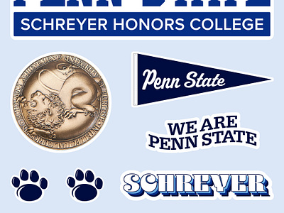 Schreyer Honors College Sticker Sheet college design penn state print schreyer stickers university