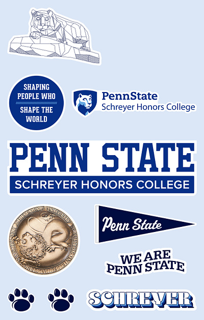 Schreyer Honors College Sticker Sheet college design penn state print schreyer stickers university