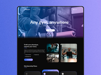 Gym Website Design - Landing page branding gym landing page ui web design