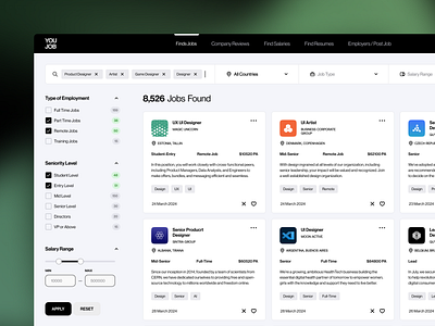 Job Search Platform admin panel carrers dashboard design hire hiring platform hr job job board job finder job listing job portal job search product recruitment saas ui ux vacancies work