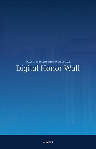 Digital Honor Wall college design penn state schreyer touchscreen tv ui university web