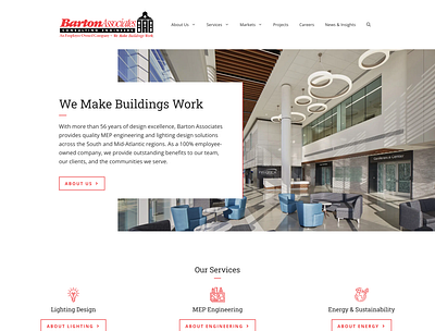 Barton Associates Website architectural engineering barton associates lighting design ui web wordpress