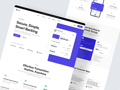 SaaS Fintech Landing Page bank app banking fintech fintech appp fintech ui landing page minimal web design modern ui design saas web design