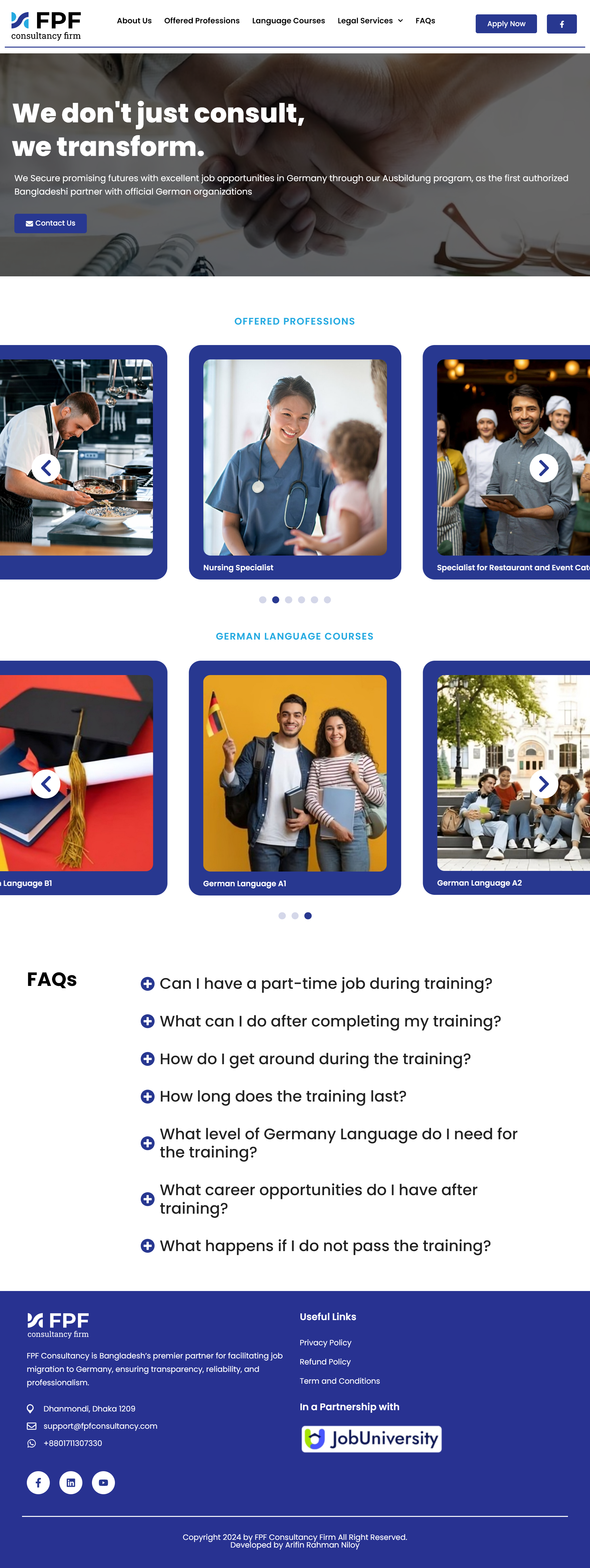 "FPF Consultancy" Website Design consultancy website corporate elementor web design website website development wordpress