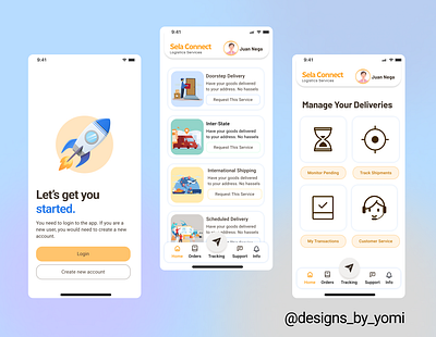 Logistics Mobile App Design app branding design e commerce logistics mobile product design ui