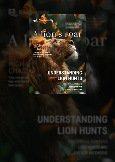 The Lion - Wildlife [ Magazine Covers Design ] magazine cover ui