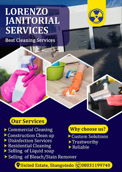 Janitorial flyer design graphic design logo ui