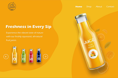 Fresh Juice Website Design 3d fresh juice website juice website juice website design smart animation ui website design