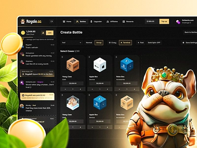 Gambling Case Battle Page - UI 🎲 battles case case battle case battles case game case opening case spin cases casino casino design casino roulette gambling igaming roulette royale slots spin ui