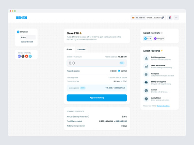 Benqi Liquid Staking 3d animation blockchain branding crpto crypto defi graphic design logo motion graphics staking ui